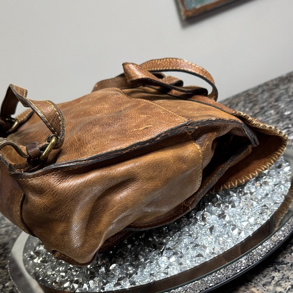 Patricia Nash Jovanna Tan Leather Rustic western Backpack with Tassel - Picture 8 of 16